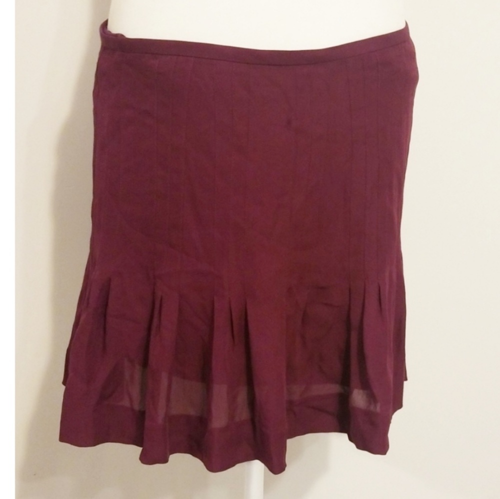 CATHERINE MALANDRINO 100% silk plum mini skirt - Picture 1 of 7